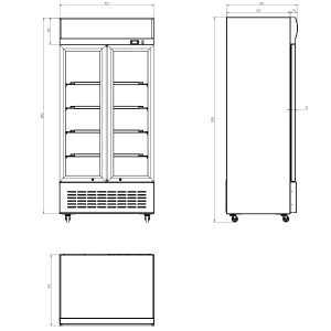 Blizzard Double Glass Door Merchandiser 630L