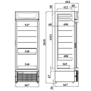 Single Glass Curved Door Freezer Display 425L