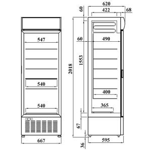 Single Glass Door Freezer Display 416L