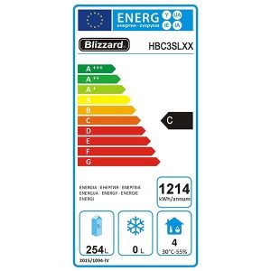 Blizzard 3 Door Slimline 600mm Depth Counter 339L