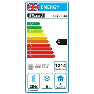 Blizzard 3 Door Slimline 600mm Depth Counter 339L