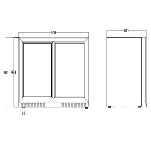 Double Sliding Door Bottle Cooler (202 Bottles)