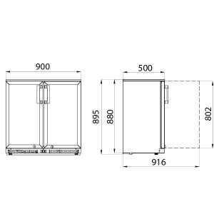 Double Door Bottle Cooler (202 Bottles)
