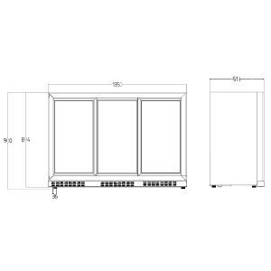 Triple Sliding Door Bottle Cooler (338 Bottles)