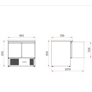 2 Door Compact Gastronorm Counter 240L