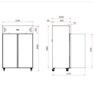 Double Door Upright Freezer 1200L