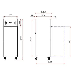 Single Door Ventilated GN SS Freezer 600L