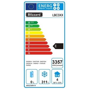 Blizzard 3 Door GN1/1 Freezer Counter with Upstand 417L