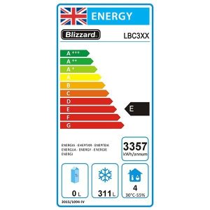 Blizzard 3 Door GN1/1 Freezer Counter with Upstand 417L