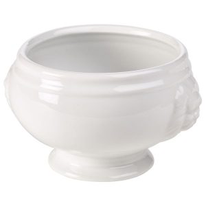 Genware Porcelain Lion Head Soup Bowl 40cl/14oz QTY:6