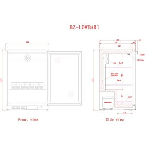 Blizzard Single Door Low Height Bar Bottle Cooler (108 Btl)