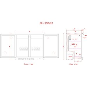 Blizzard Double Door Low Height Bar Bottle Cooler (168 Btl)