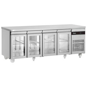 4 Glass Door 1/1 Gastronorm Counter 583L