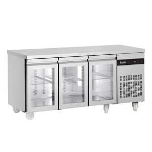3 Glass Door 1/1 Gastronorm Counter 429L