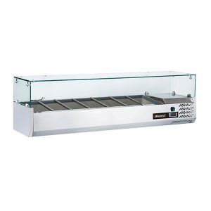 Blizzard 1/4 Gastronorm Prep Top with Glass Cover 1500mm(w)