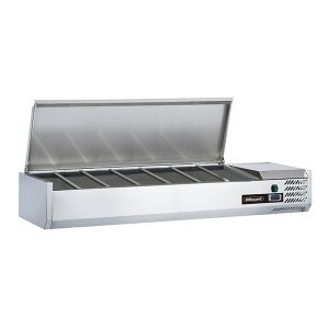 Blizzard 1/4 Gastronorm Prep top with hinged lid 1500mm(w)