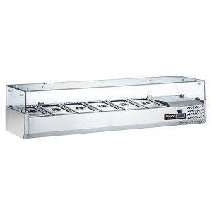 Blizzard 1/3 Gastronorm Prep Top with Glass Cover 1500mm(W)