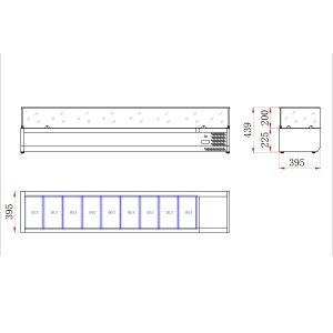 Blizzard 1/3 Gastronorm Prep Top with Glass Cover 2000mm(W)