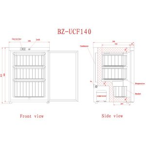 Blizzard Under Counter Stainless Steel Freezer 115L