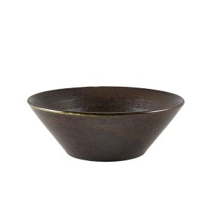 Terra Porcelain Black Conical Bowl 14cm QTY:6