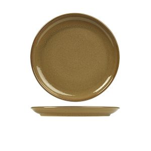 Terra Stoneware Rustic Brown Coupe Plate 24cm QTY: 6