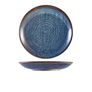 Terra Porcelain Aqua Blue Deep Coupe Plate 25cm QTY:6