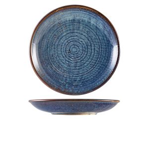 Terra Porcelain Aqua Blue Deep Coupe Plate 28cm QTY:3