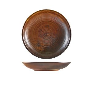 Terra Porcelain Rustic Copper Deep Coupe Plate 21cm QTY:6
