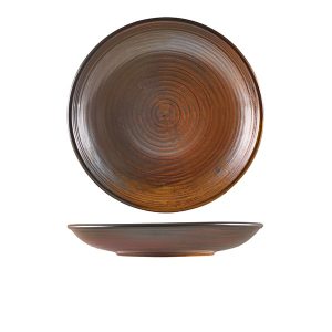 Terra Porcelain Rustic Copper Deep Coupe Plate 25cm QTY:6