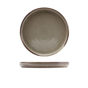 Terra Porcelain Grey Low Presentation Plate 21cm QTY:6