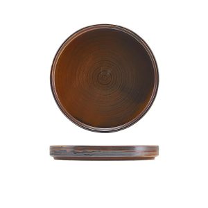 Terra Porcelain Rustic Copper Low Presentation Plate 18cm QTY:6