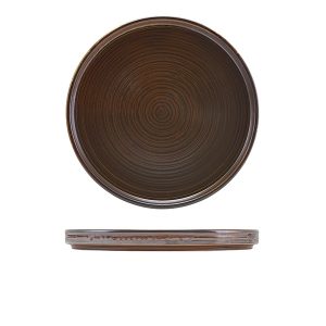 Terra Porcelain Rustic Copper Low Presentation Plate 25cm QTY:6