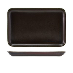 Terra Porcelain Black Rectangular Platter 30 x 20cm QTY:3