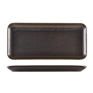 Terra Porcelain Black Narrow Rectangular Platter 36 x 16.5cm QTY:3