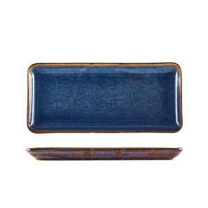Terra Porcelain Aqua Blue Narrow Rectangular Platter 30 x 14cm QTY:6