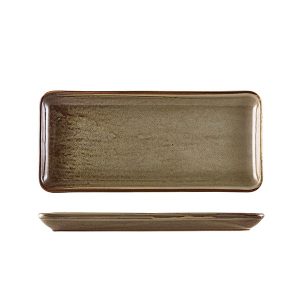 Terra Porcelain Grey Narrow Rectangular Platter 30 x 14cm QTY:6