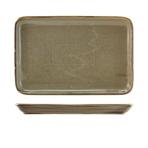 Terra Porcelain Grey Rectangular Platter 30 x 20cm QTY:3