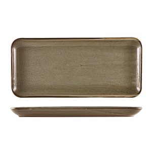 Terra Porcelain Grey Narrow Rectangular Platter 36 x 16.5cm QTY:3
