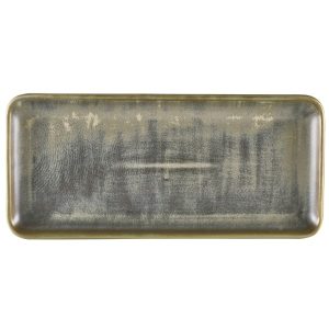 Terra Porcelain Matt Grey Narrow Rectangular Platter 30 x 14cm QTY:6