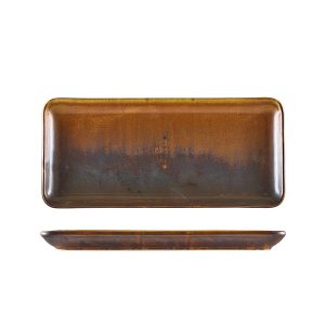 Terra Porcelain Rustic Copper Narrow Rectangular Platter 30 x 14cm QTY:6