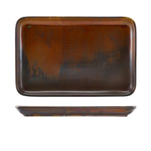 Terra Porcelain Rustic Copper Rectangular Platter 30 x 20cm QTY:3