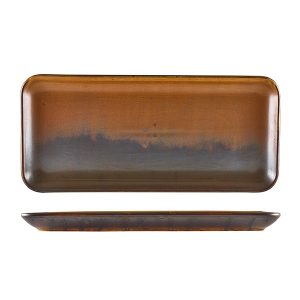 Terra Porcelain Rustic Copper Narrow Rectangular Platter 36 x 16.5cm QTY:3