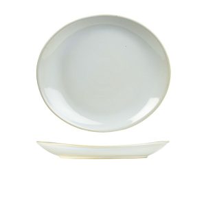 Terra Stoneware Rustic White Oval Plate 29.5 x 26cm QTY: 6