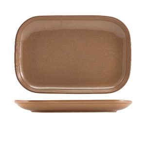 Terra Stoneware Rustic Brown Rectangular Plate 29 x 19.5cm QTY: 6