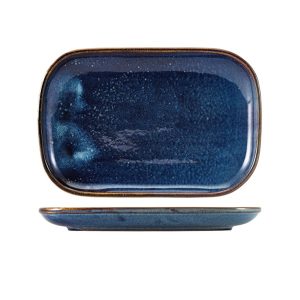 Terra Porcelain Aqua Blue Rectangular Plate 24 x 16.5cm QTY:12