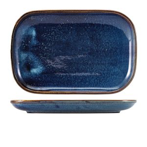 Terra Porcelain Aqua Blue Rectangular Plate 34.5 x 23.5cm QTY:6
