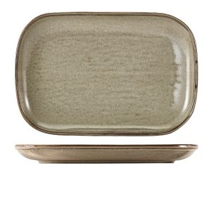 Terra Porcelain Grey Rectangular Plate 34.5 x 23.5cm QTY:6