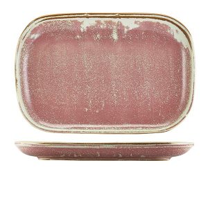 Terra Porcelain Rose Rectangular Plate 34.5 x 23.5cm QTY:6