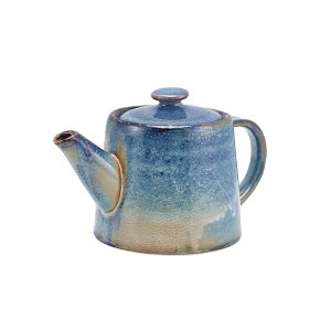 Terra Porcelain Aqua Blue Teapot 50cl/17.6oz QTY:6