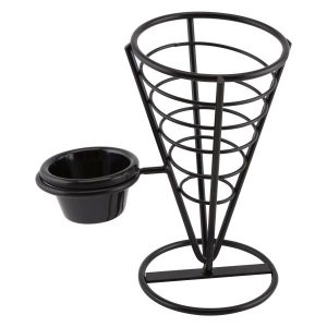 Genware Serving Cone 1 Ramekin Well 21.5cm QTY: 1